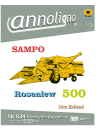 SAMPO Rosenlew/New Holland Mähdrescher Typ 500 Bild- Ersatzteilliste & Explosionszeichnungen - annoligno 834